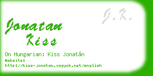 jonatan kiss business card